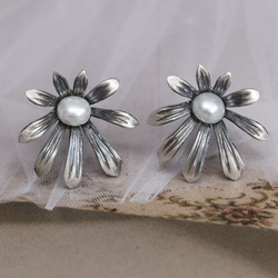 Srebrne kolczyki DZWONECZKI PERŁY - SREBRO 925 