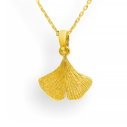 Srebrne kolczyki LIŚĆ MIŁORZĄB SREBRO 925 złocone