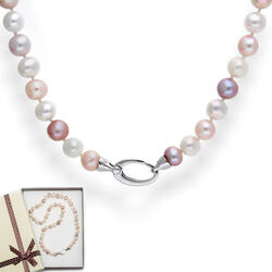 Srebrny naszyjnik naturalne PERŁY -  WYSOKA JAKOŚĆ