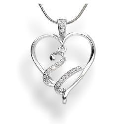 Zawieszka - literka w sercu - U - Srebro pr. 925