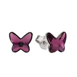 Srebrne kolczyki z Swarovski Crystals motylki 925