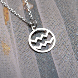 Srebrny naszyjnik ZNAK ZODIAKU WODNIK - SREBRO 925