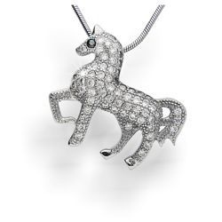 Srebrna zawieszka KOŃ - CYRKONIE i SREBRO pr. 925