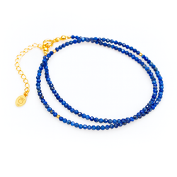 Naszyjnik naturalny LAPIS LAZULI - srebro 925