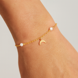 Bransoletka LUNULA i PERŁY naturalne SREBRO - NEW!