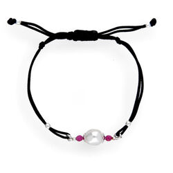 Bransoletka sznurkowa naturalny RUBIN  SWAROVSKI