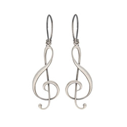 Srebrne kolczyki - klucz wiolinowy - SREBRO p. 925