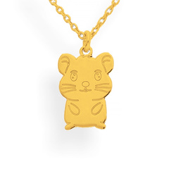 Necklace HAMSTER - Sterling Silver 925 Gold Plated
