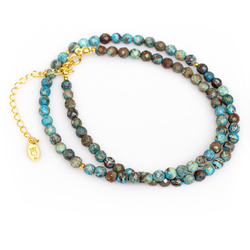 Naszyjnik naturalny JASPIS TURKUSOWY - srebro 925