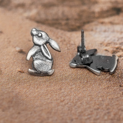 Srebrne kolczyki ZAJĄC KRÓLIK - SREBRO rękodzieło