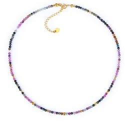 Srebrny naszyjnik naturalny TURMALIN - srebro 925