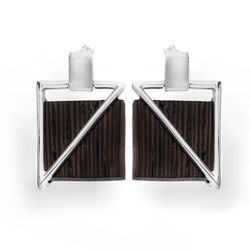 Srebrne kolczyki DREWNO - SREBRO pr. 925