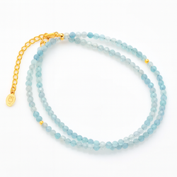 Naszyjnik ZNAK ZODIAKU RYBY AKWAMARYN SREBRO p 925