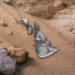 Srebrny naszyjnik ZAJĄC KRÓLIK  - SREBRO p. 925 