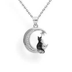 Srebrny naszyjnk KOT KOTKI + napis - SREBRO 925 