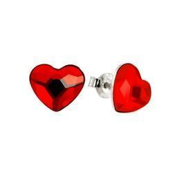 Srebrne kolczyki sztyfty from Swarovski - SERCE