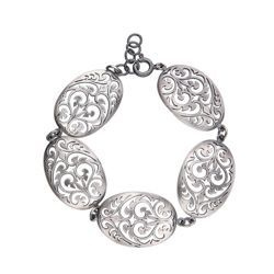 Srebrna bransoletka - witraż srebrny - owal