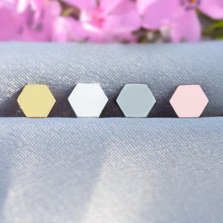 Silver honeycomb earrings 7mm - RHODIUM