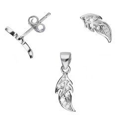 Srebrny komplet z cyrkoniami PIÓRKO PIÓRO pr. 925