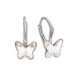 Srebrne kolczyki z Swarovski Crystals motylki 925