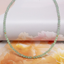 Naszyjnik naturalny AWENTURYN - srebro 925 złocone