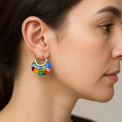 Kolczyki MILLEFIORI szkło MURANO 2,7cm - CUDO!