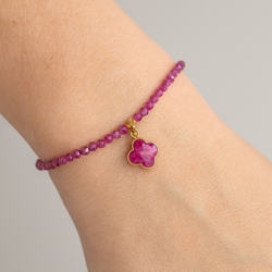 Bransoletka naturelny RUBIN AMULET -  srebro p 925 