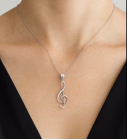 Srebrne kolczyki - klucz wiolinowy - SREBRO p. 925