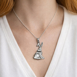 Srebrny naszyjnik ZAJĄC KRÓLIK  - SREBRO p. 925 