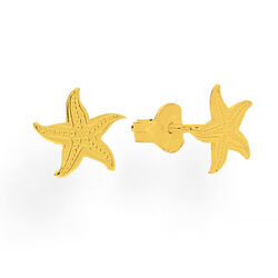 SZTZ-741 Silver earrings STARFISH - Sterling Silver 925 Gold Plated
