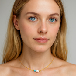 Naszyjnik naturelny PERŁA TURKUS -  srebro p 925