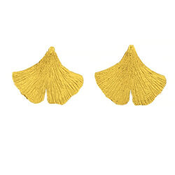 Srebrne kolczyki LIŚĆ MIŁORZĄB SREBRO 925 złocone