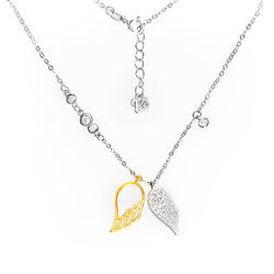 Srebrny naszyjnik - skrzydło i cyrkonie pr. 925