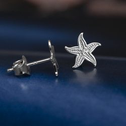 SZT-741 Silver earrings STARFISH - Sterling Silver 925