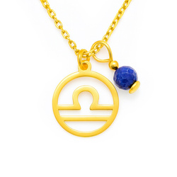 Naszyjnik ZNAK ZODIAKU WAGA, LAPIS - SREBRO p 925