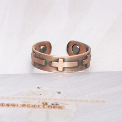 Pierścionek obrączka miedziana magnetyczna r.15-22