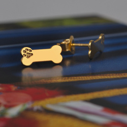 SZTZ-734 Kolczyki sztyfty 9mm KOŚĆ PIES SREBRO