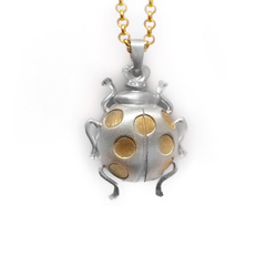 Srebrny naszyjnik - duża biedronka - srebro p.925