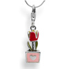 Srebrna zawieszka charms - KWIAT TULIPAN pr. 925