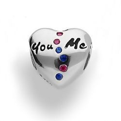 Srebrny beads - koralik modułowy - SERCE pr. 925