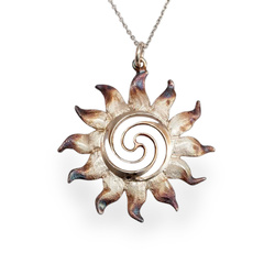 Srebrny naszyjnik SŁOŃCE - SREBRO p.925 rękodzieło
