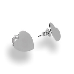 Srebrne kolczyki sztyfty - SERCE - pr. 925