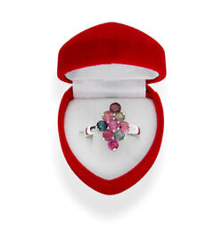 Srebrny pierścionek naturalny TURMALIN SREBRO r 17