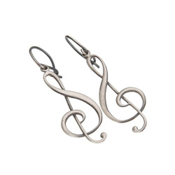 Srebrne kolczyki - klucz wiolinowy - SREBRO p. 925