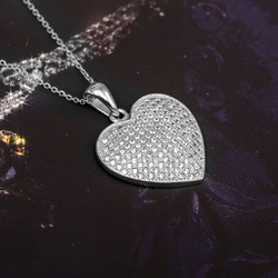 Srebrny naszyjnik SERCE CYRKONIE -SREBRO 925 CUDO!
