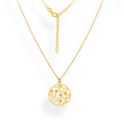 Srebrny naszyjnik KWIATY - SREBRO pr 925 POZŁACZNE