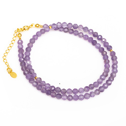 Naszyjnik ZNAK ZODIAKU WODNIK AMETYST srebro p 925