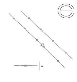 KV-019 Łańcuszek - naszyjnik z kulkami  SREBRO 925