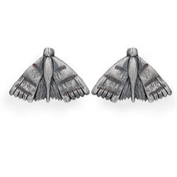 Srebrne kolczyki ĆMA OWADY - SREBRO 925 rękodzieło