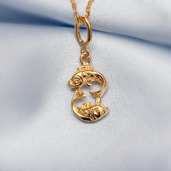 Srebrny naszyjnik ZNAK ZODIAKU RYBY - SREBRO p 925